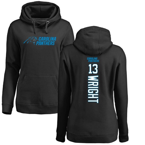 Carolina Panthers Black Women Jarius Wright Backer NFL Football #13 Pullover Hoodie Sweatshirts->nfl t-shirts->Sports Accessory